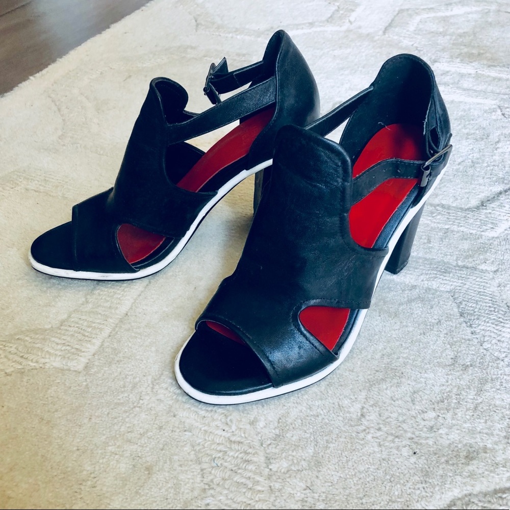 Pedder Red leather 3” heels